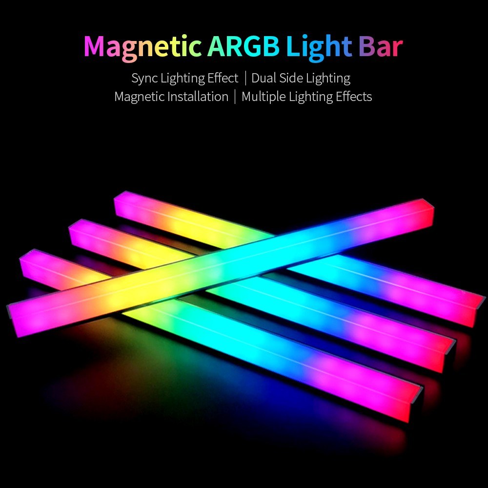 COOLMOON Dual-Sided Magnetic ARGB LED Light Strip with 5V 3-Pin Sync for PC Cases