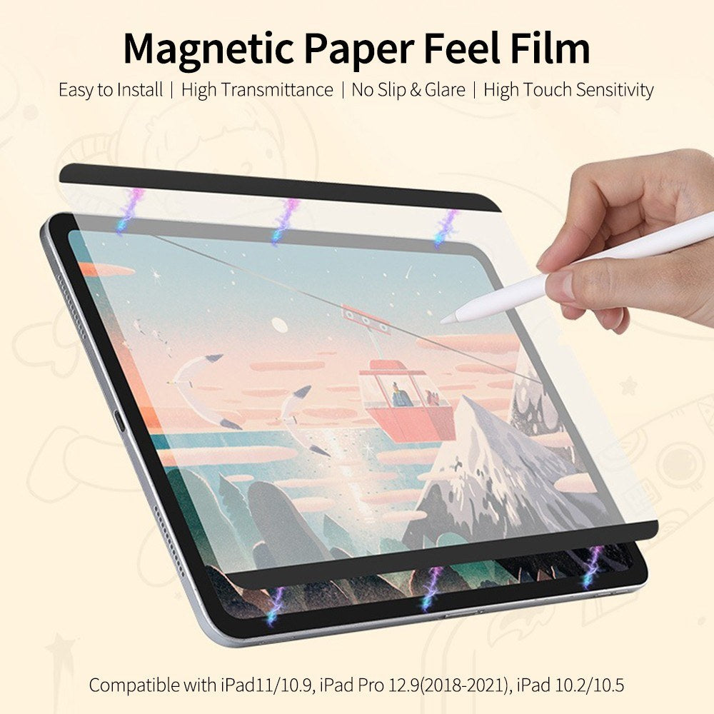 Removable Magnetic Paper-Like Screen Protector, High-Transmittance, Anti-Slip & Glare, for iPad 11/10.9