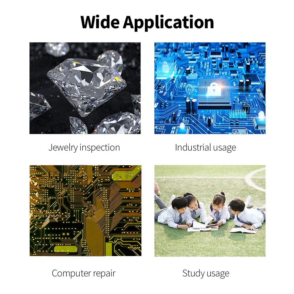 Portable 1600X Wired Digital Microscope with USB/Micro USB/Type-C Interfaces and 8 LED Lights