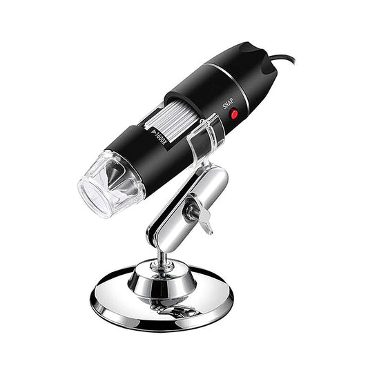 Portable 1600X Wired Digital Microscope with USB/Micro USB/Type-C Interfaces and 8 LED Lights