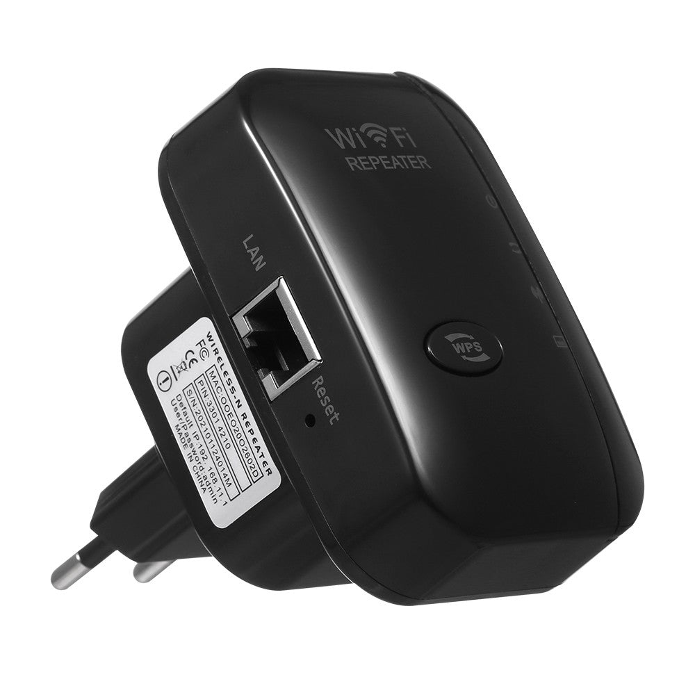 300M WiFi Signal Amplifier & Range Extender with Dual Internal Antennas | EU Plug | Home & Office - White