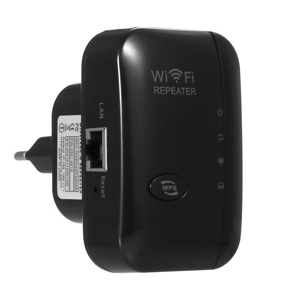 300M WiFi Signal Amplifier & Range Extender with Dual Internal Antennas | EU Plug | Home & Office - White