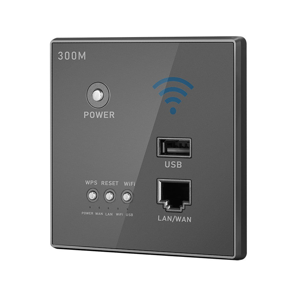 In-Wall 300Mbps WiFi Router & AP with USB and WPS Encryption