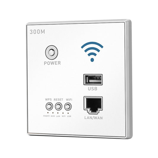 In-Wall 300Mbps WiFi Router & AP with USB and WPS Encryption