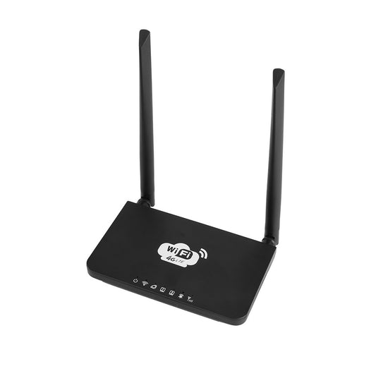 American Version 4G LTE WiFi Router, 300Mbps, High-Speed, SIM Card Slot, 2 External Antennas, Black