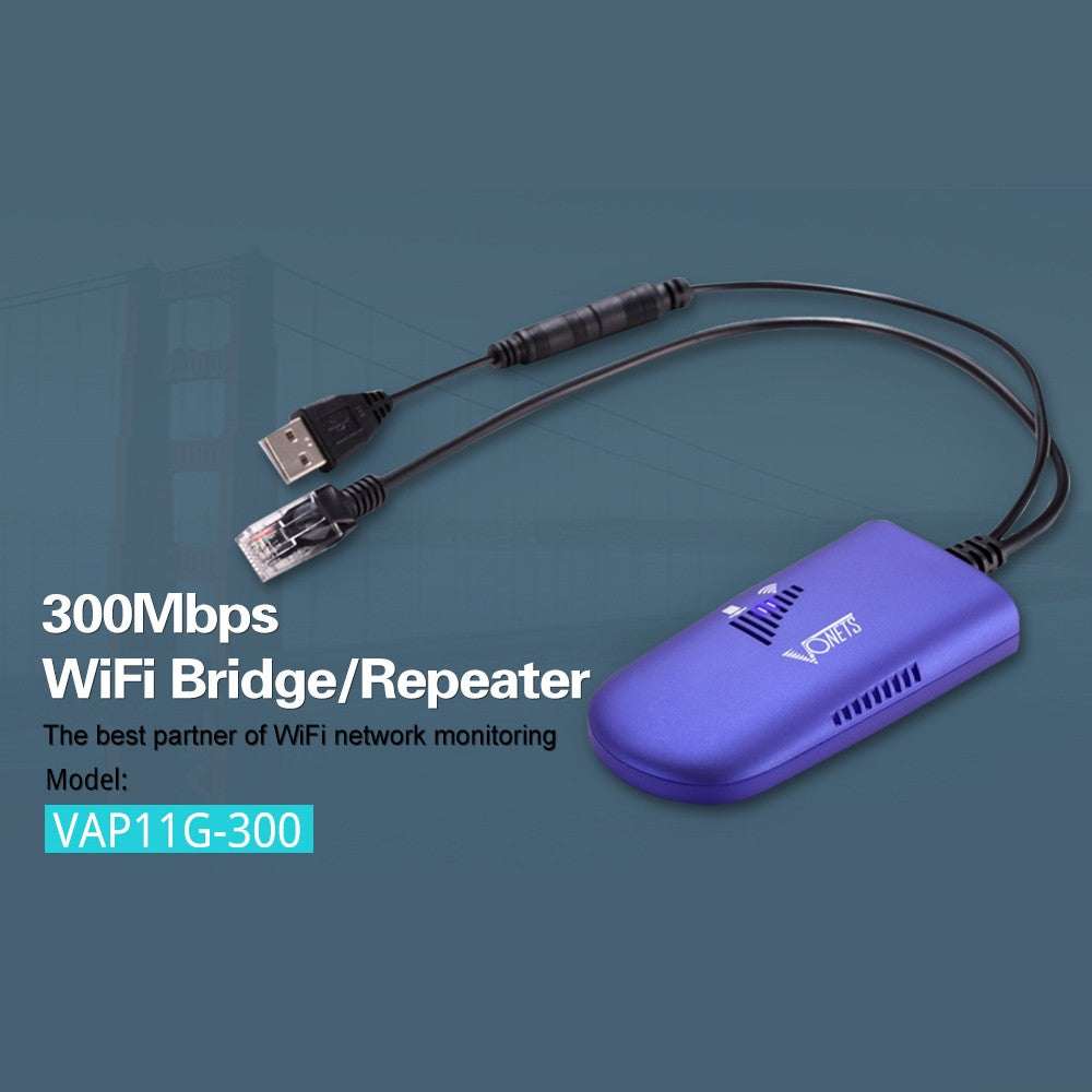 300M VAP11G-300 WiFi Repeater & Bridge - Amplifier with AP+Repeater Modes, Supports 802.11b/g/n