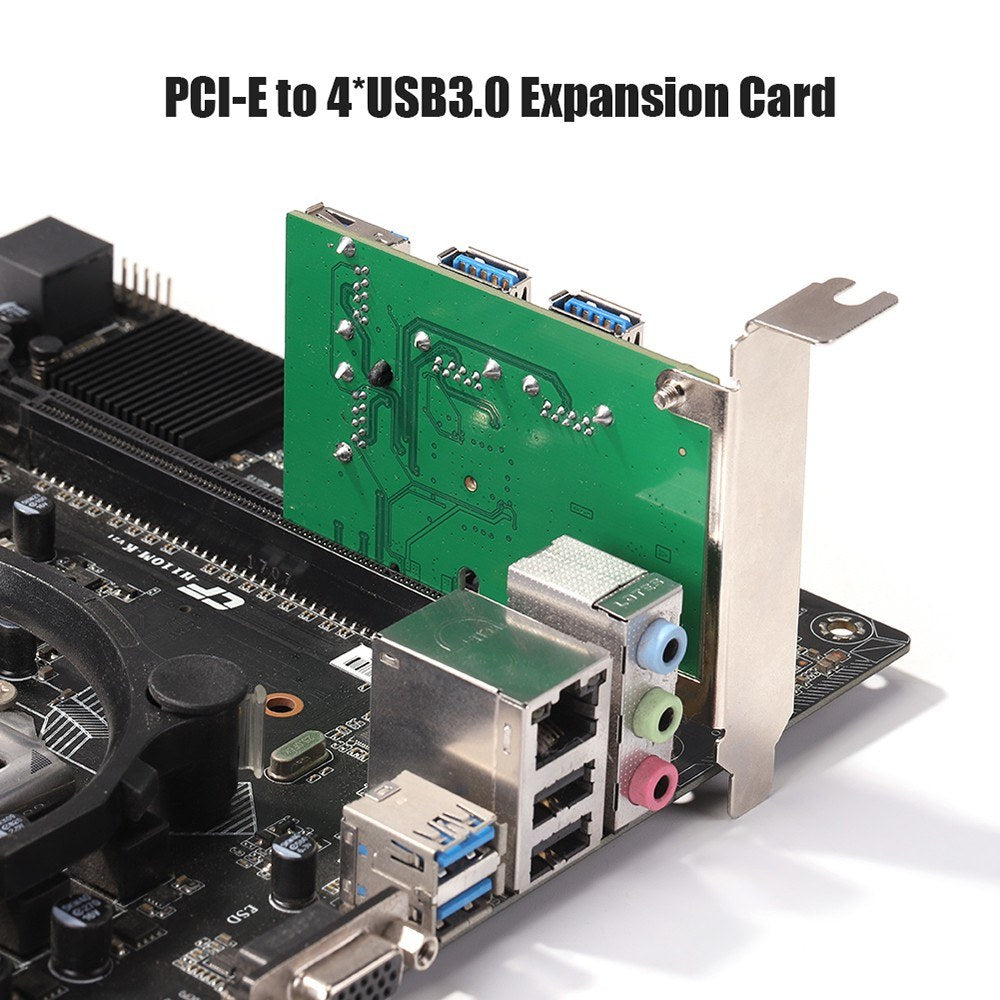 PCI-E X4 to USB 3.0 Adapter Board with 4-Port USB 3.0 Expansion