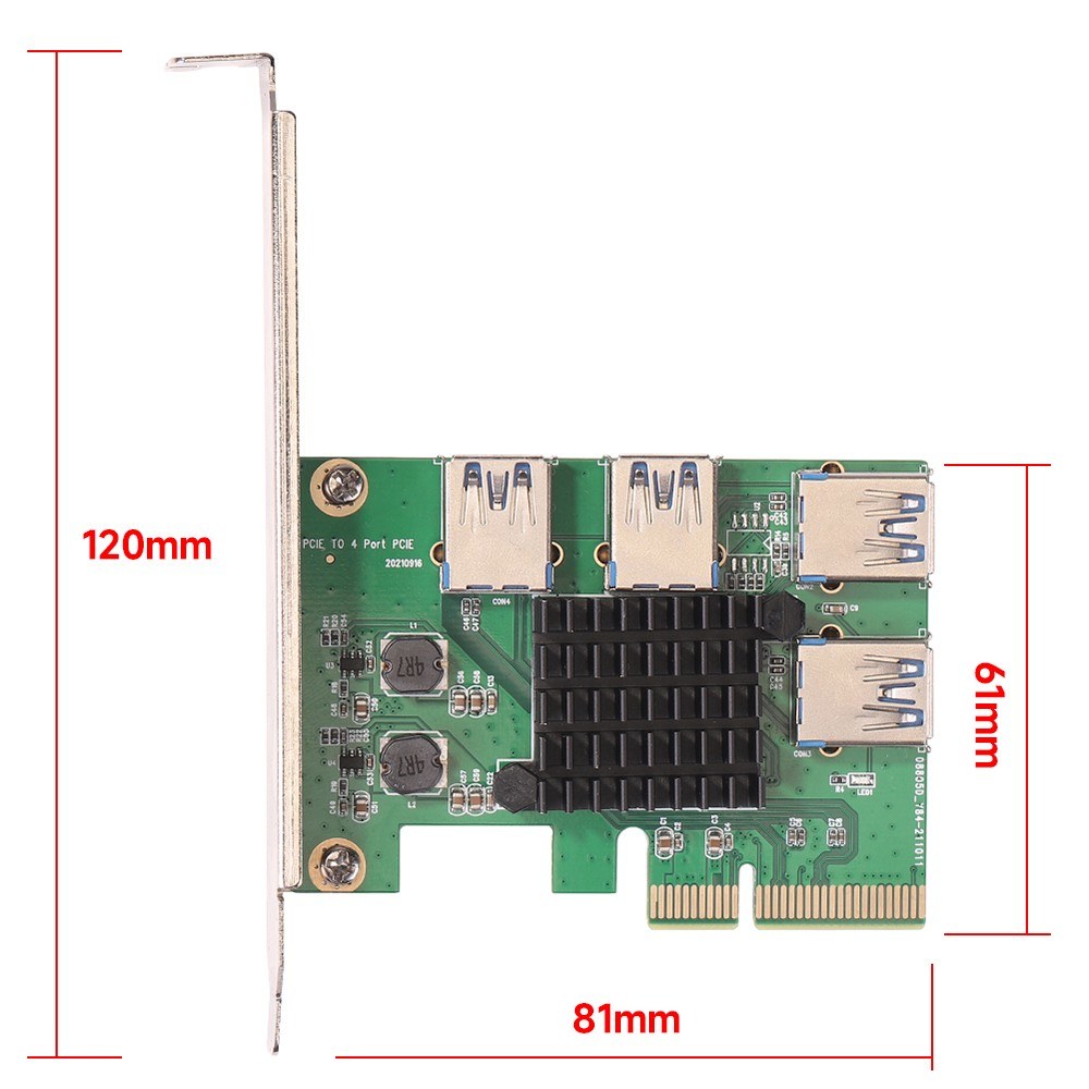 PCI-E X4 to USB 3.0 Adapter Board with 4-Port USB 3.0 Expansion