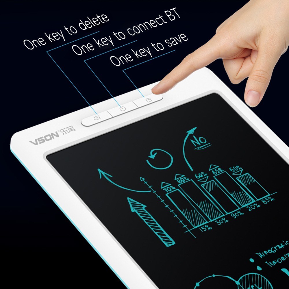 Smart Graphics Tablet, VSON Digital Drawing with 8192 Pressure Levels, Synchronous Note Transmission, Grey