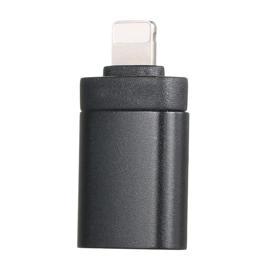 Portable OTG USB 2.0 Adapter - Mini Aluminum for iOS Devices, Black