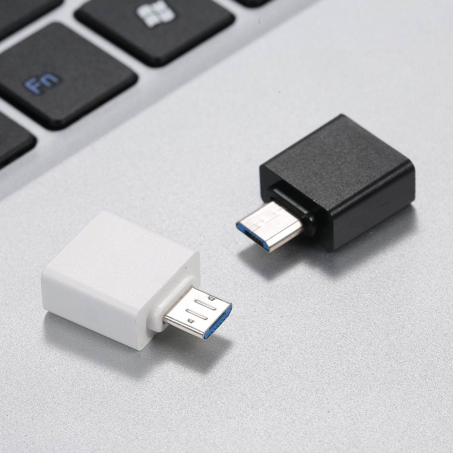 Portable OTG USB 2.0 Adapter - Mini Aluminum for iOS Devices, Black