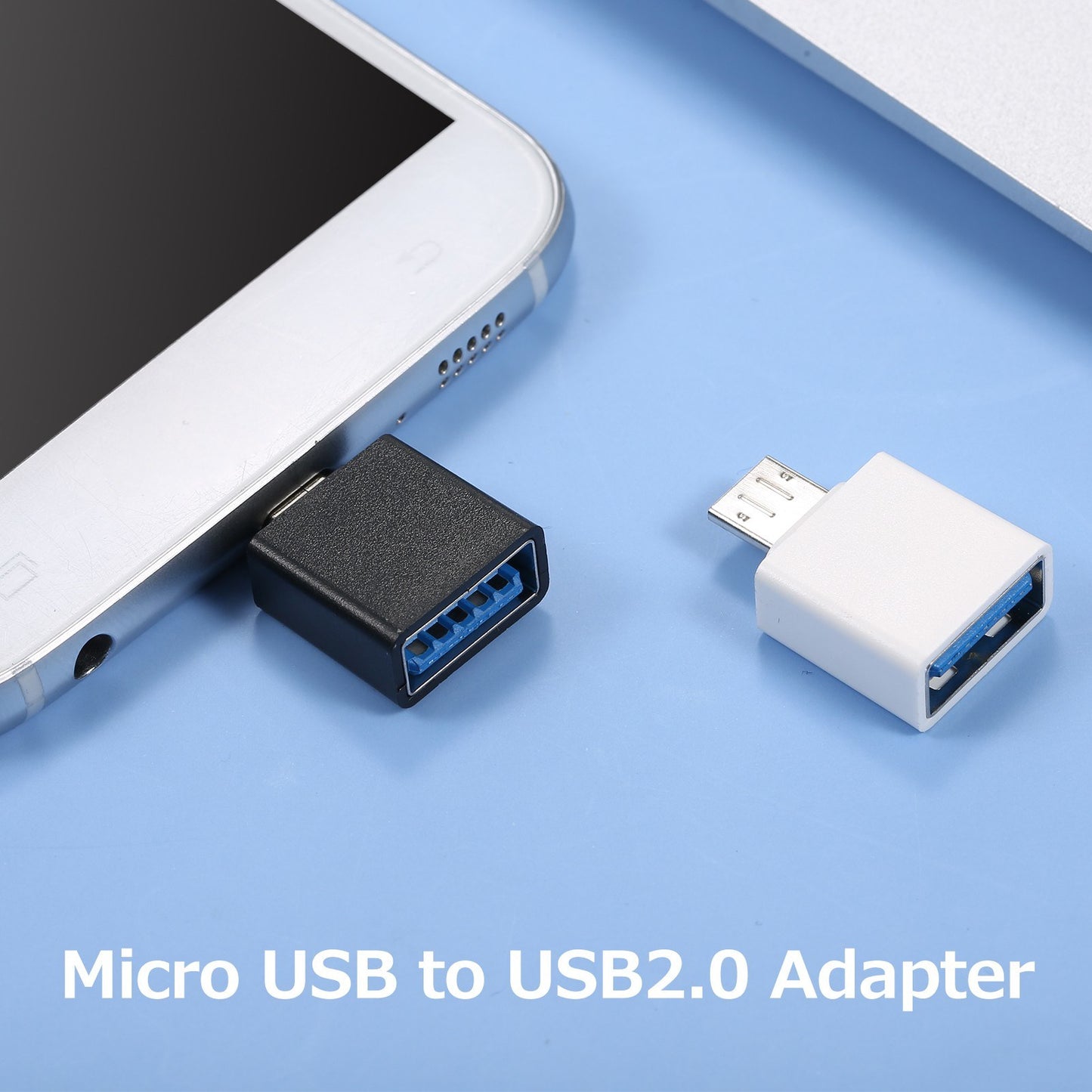 Portable OTG USB 2.0 Adapter - Mini Aluminum for iOS Devices, Black