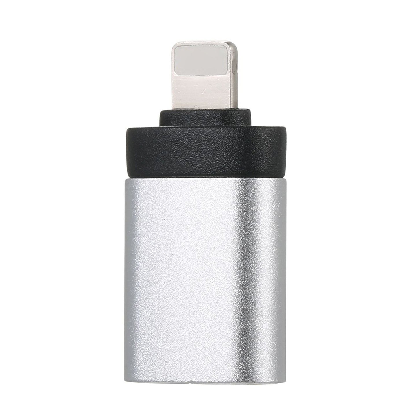 Portable OTG USB 2.0 Adapter - Mini Aluminum for iOS Devices, Black