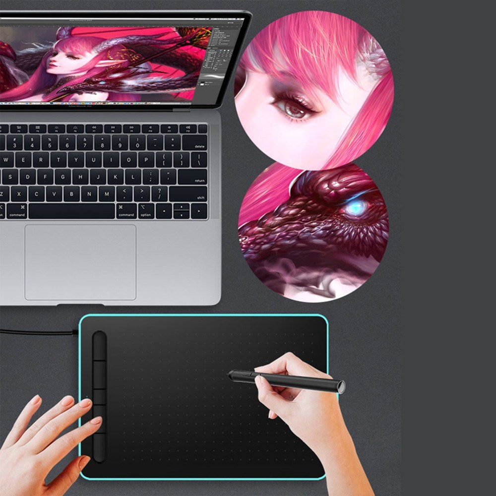 VSON WP9620N Blue Graphics Tablet - 8192 Levels Pressure Sensitivity, 5080 LPI Resolution, 230 PPS Read Speed