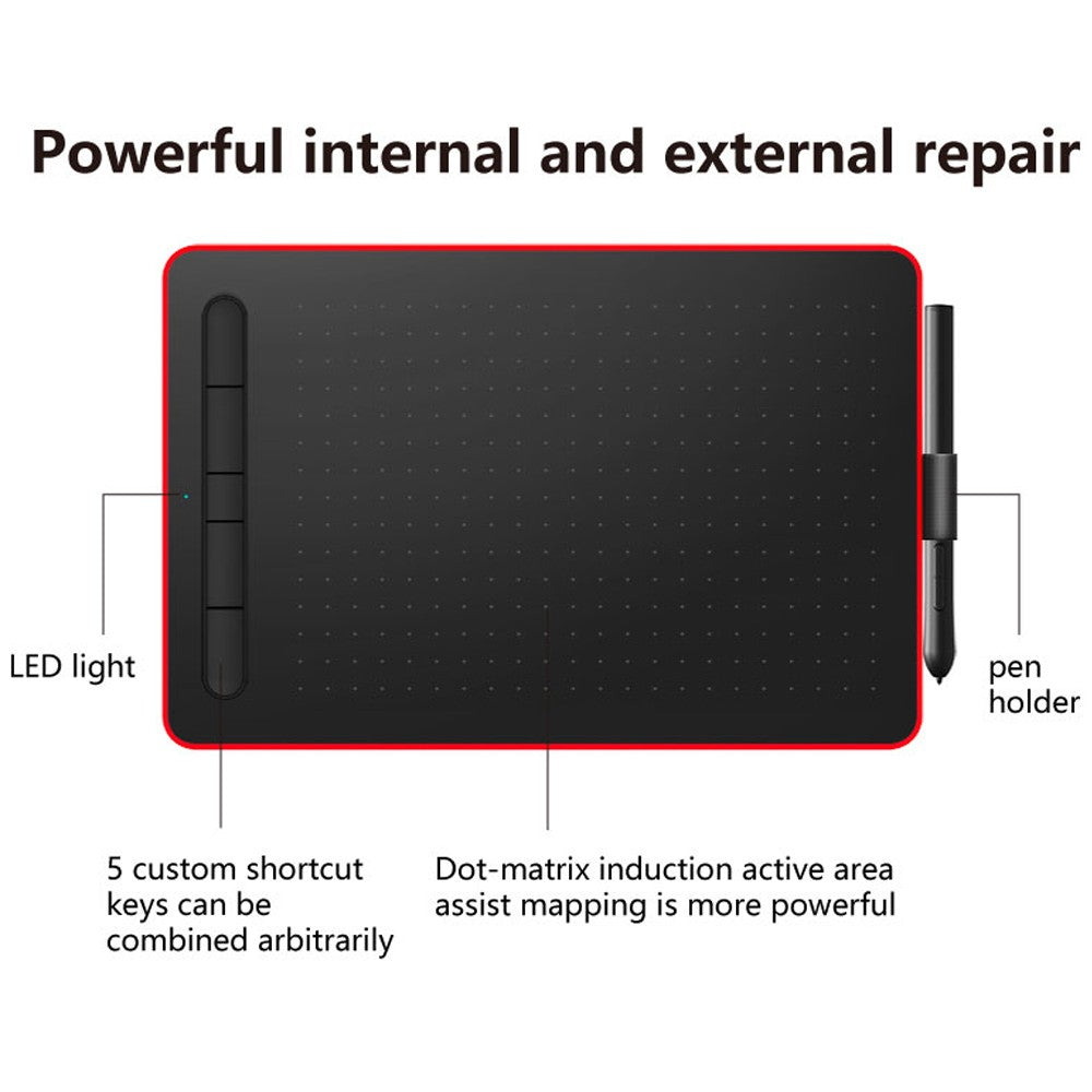 VSON WP9620N Blue Graphics Tablet - 8192 Levels Pressure Sensitivity, 5080 LPI Resolution, 230 PPS Read Speed