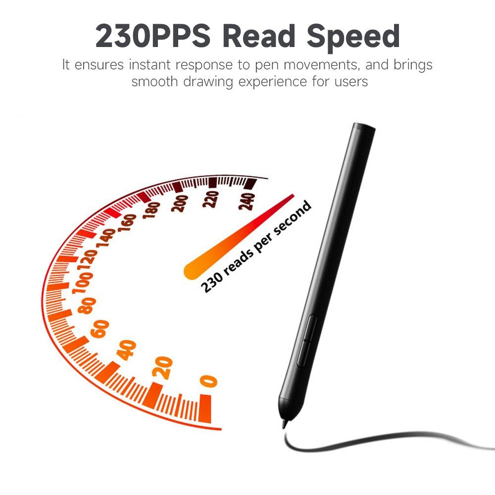 VSON WP9620N Blue Graphics Tablet - 8192 Levels Pressure Sensitivity, 5080 LPI Resolution, 230 PPS Read Speed