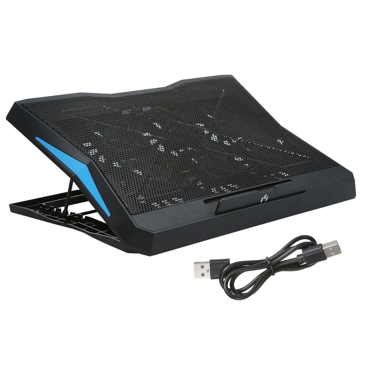 Foldable 6-Fan Laptop Cooler Stand with Low Noise, 6-Level Height Adjustability, Dual USB Ports, Wide Compatibility