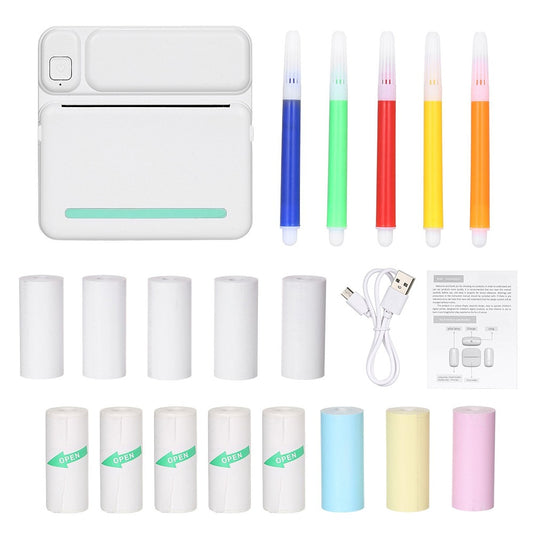 Green Portable Pocket-Size Wireless BT Thermal Printer for Photos, Notes & Memos