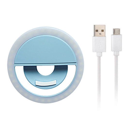 Black Ring Selfie Light with Rechargeable Battery for Mobile Phones