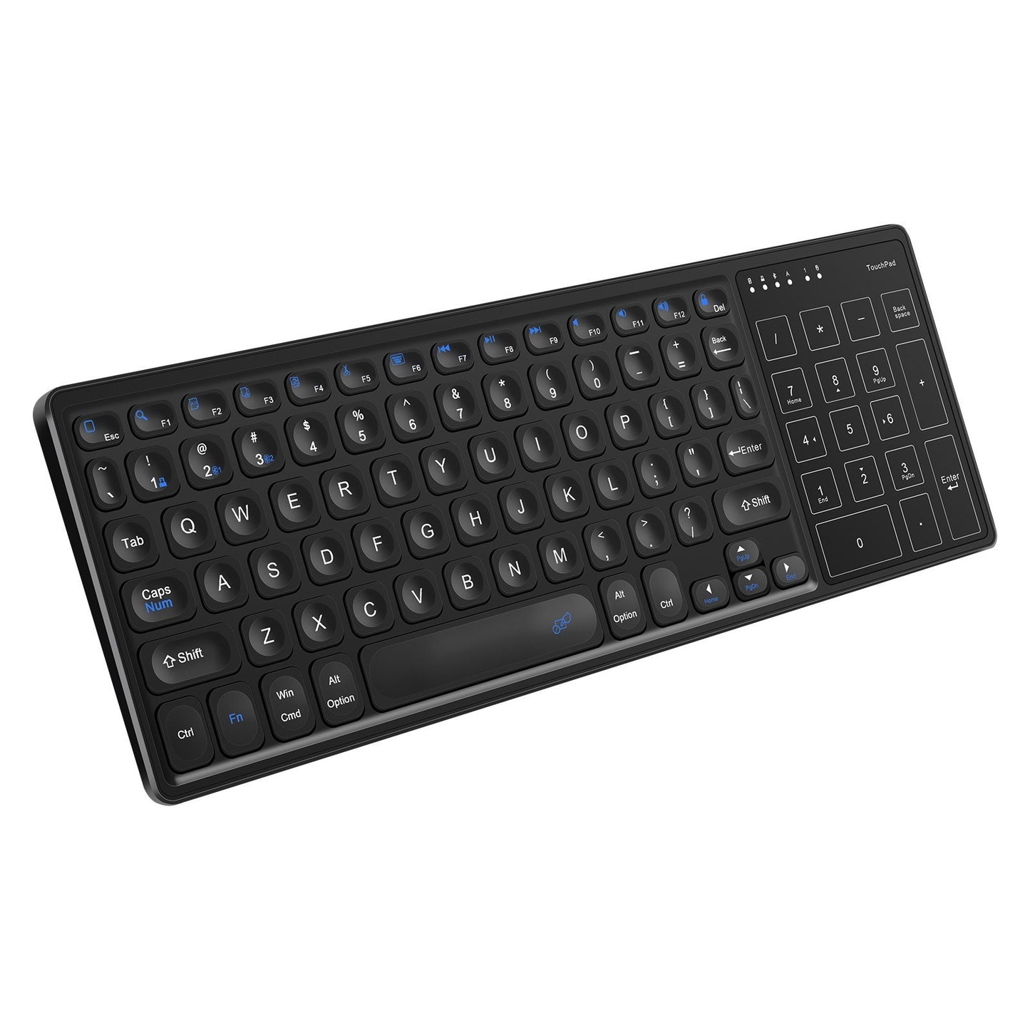 Ergonomic Dual-Mode Wireless Keyboard with Touchpad: 2.4G/BT Connectivity & Wide Compatibility
