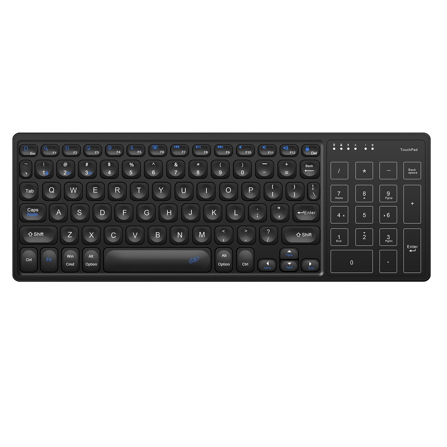 Ergonomic Dual-Mode Wireless Keyboard with Touchpad: 2.4G/BT Connectivity & Wide Compatibility