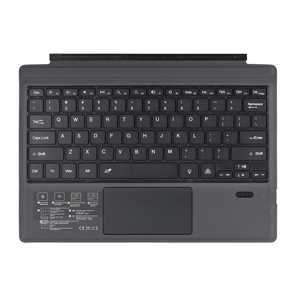 Ultra-Thin Wireless Bluetooth Keyboard with Backlight & Large Touchpad for Surface Pro 3-7