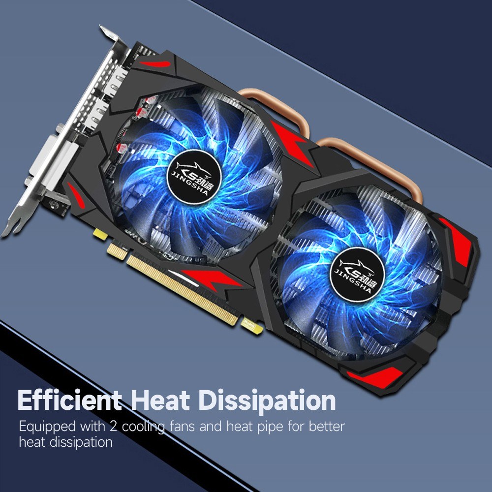 JINGSHA RX580 8GB GDDR5 Gaming Graphics Card, 256-bit, Dual Fans, 3*DP & HDMI Ports, 1257/1340MHz Core