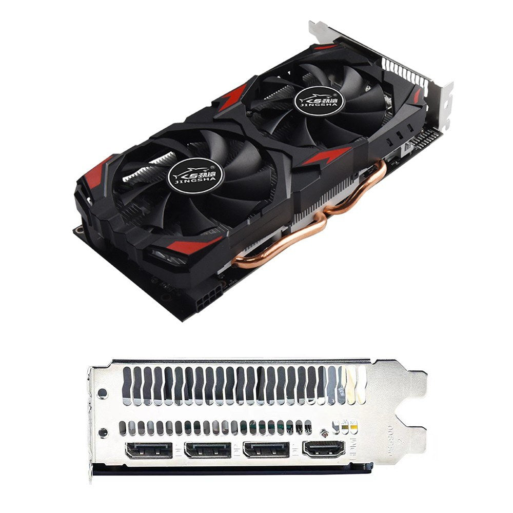 JINGSHA RX580 8GB GDDR5 Gaming Graphics Card, 256-bit, Dual Fans, 3*DP & HDMI Ports, 1257/1340MHz Core