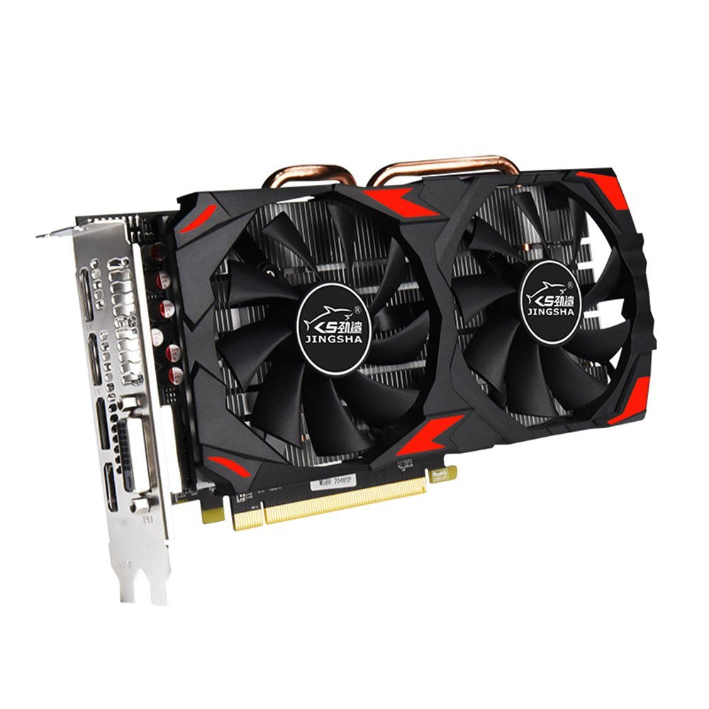 JINGSHA RX580 8GB GDDR5 Gaming Graphics Card, 256-bit, Dual Fans, 3*DP & HDMI Ports, 1257/1340MHz Core