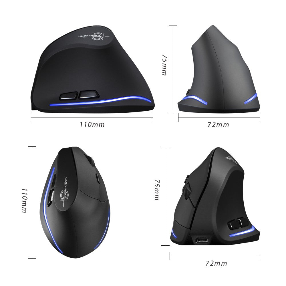 ZELOTES F-35B Three-Mode Wireless Ergonomic Gaming Mouse – 2.4G, BT3.0, BT5.0, Adjustable DPI for PC/Laptop