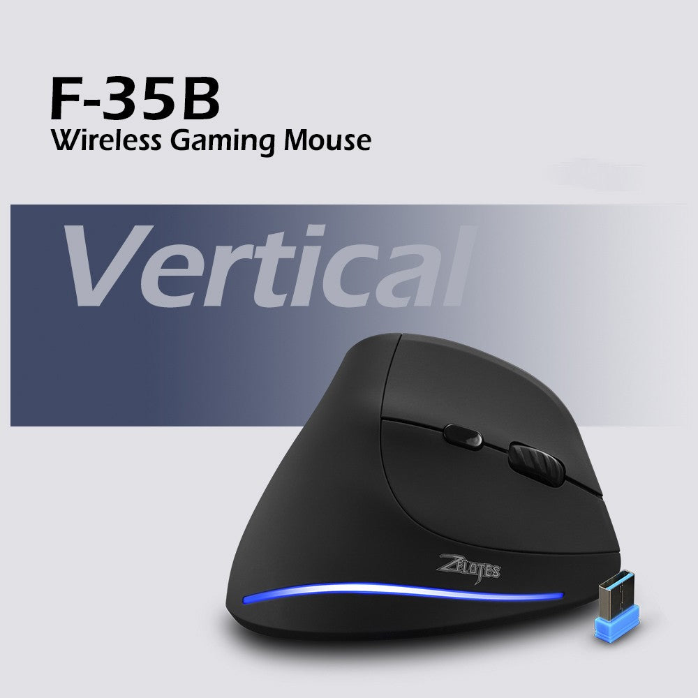 ZELOTES F-35B Three-Mode Wireless Ergonomic Gaming Mouse – 2.4G, BT3.0, BT5.0, Adjustable DPI for PC/Laptop