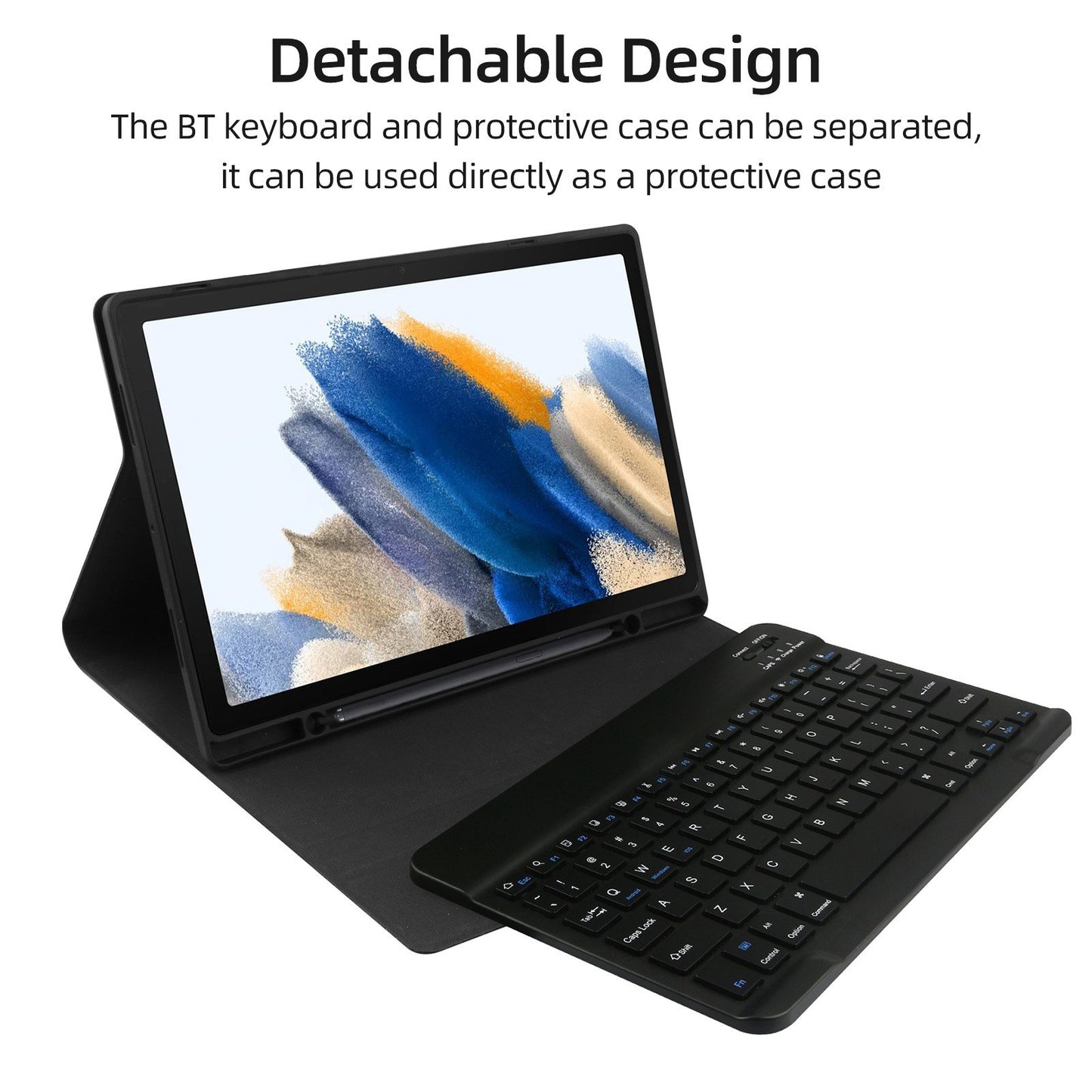Samsung Galaxy Tab A8 10.5 Tablet Case with Bluetooth Keyboard, Pen Slot & Touchpad - Compatible with SM-X200/SM-X205/SM-X207