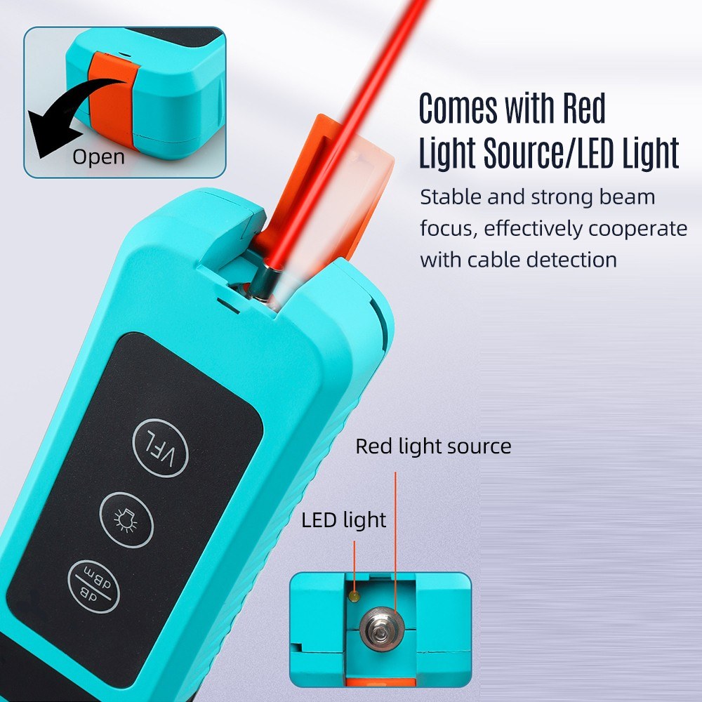 10mW Red Light Fiber Signal Identifier - 3 Frequencies & Direction Indication