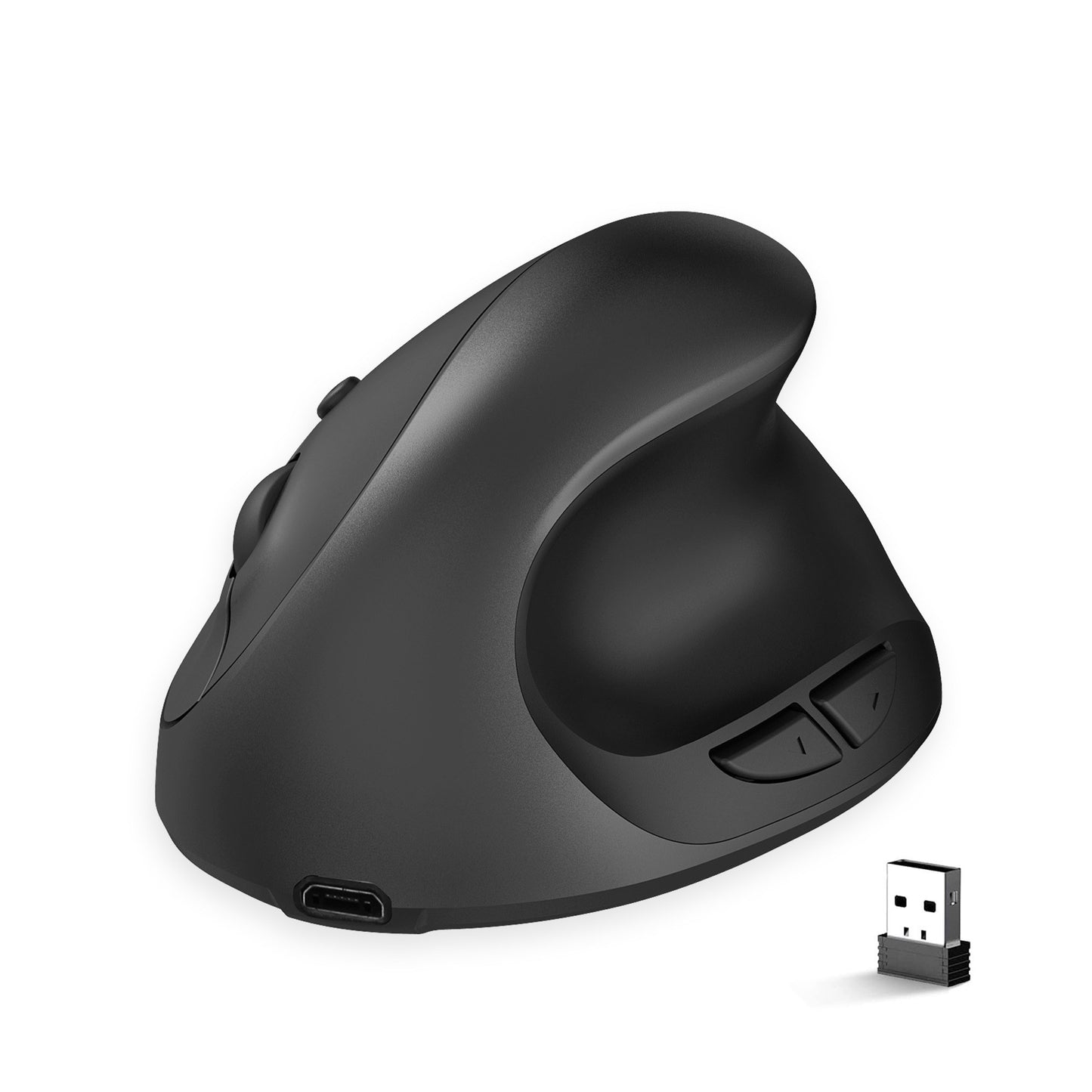 HXSJ X10 Ergonomic Wireless Vertical Mouse, 3-Gear DPI, 600mAh Rechargeable Battery, Black