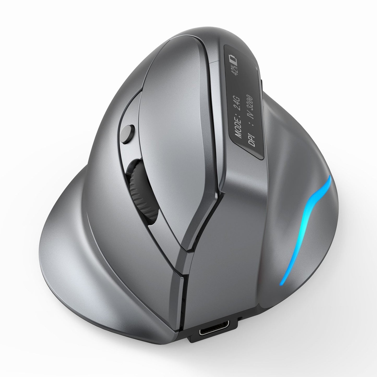 ZELOTES F-26C Silent Dual-Mode Wireless Mouse, Rechargeable with 2.4GHz & Bluetooth, Gray