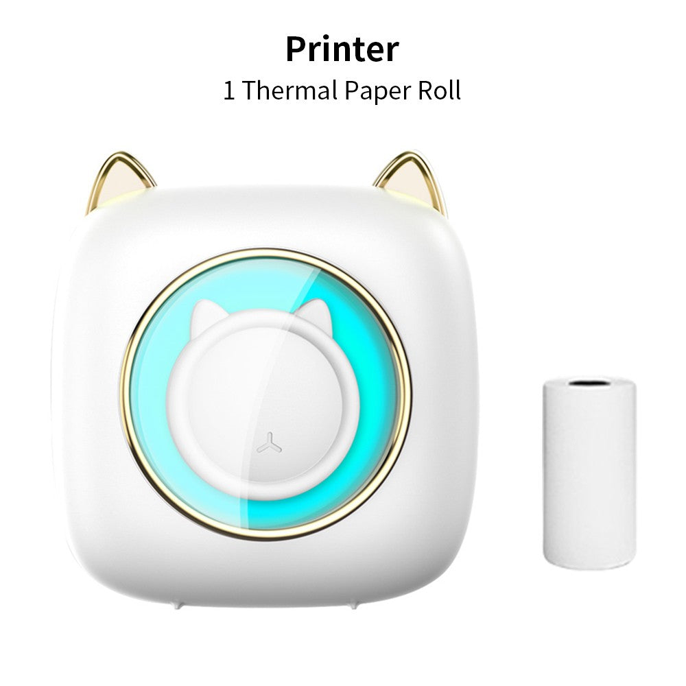 Portable Mini Thermal Printer with Bluetooth Connection & Assorted Paper and Marker Set
