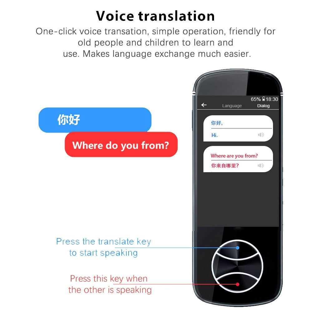 3.0in IPS Touch Screen Smart Translator 1500mAh Converter Electronic Interpreter for Android