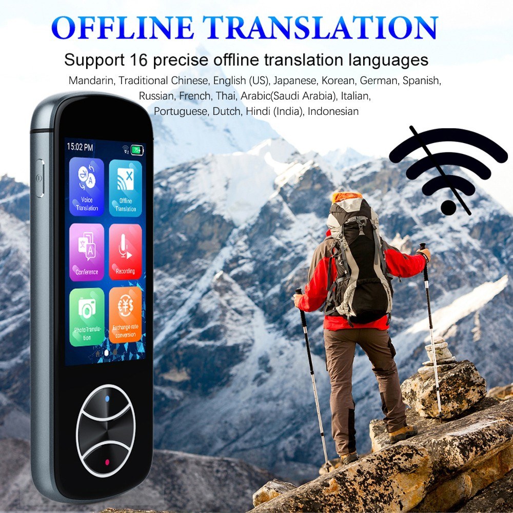 3.0in IPS Touch Screen Smart Translator 1500mAh Converter Electronic Interpreter for Android