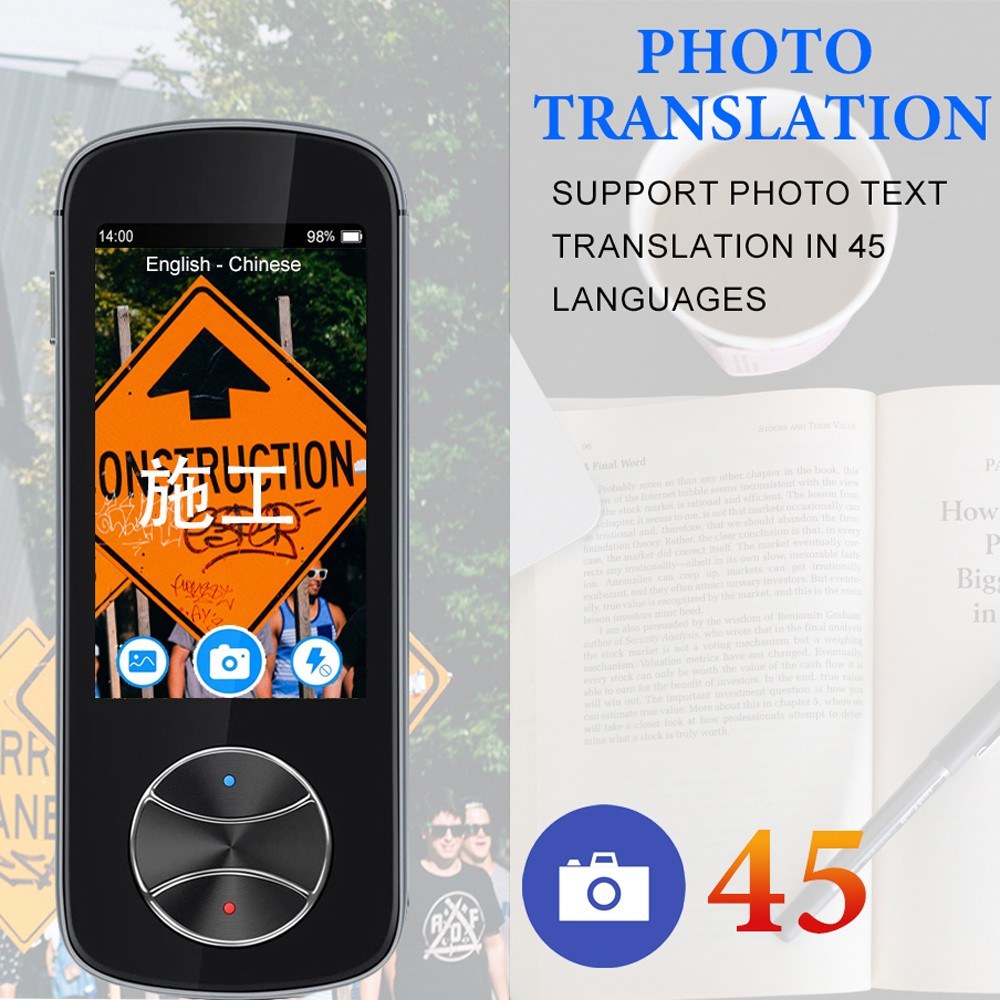 3.0in IPS Touch Screen Smart Translator 1500mAh Converter Electronic Interpreter for Android