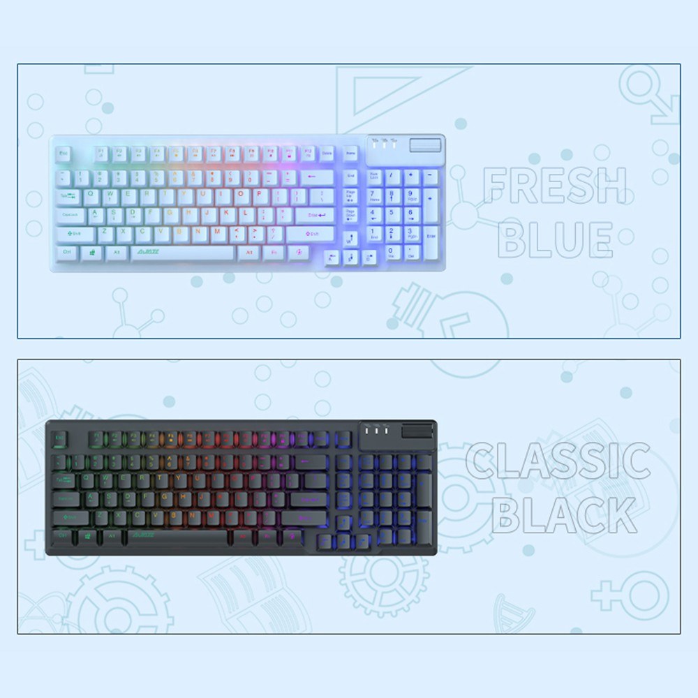 AJAZZ AF981 RGB Wired Gaming Keyboard - Ergonomic Design, 19-Key Anti-Ghosting, Metal Base, Volume Control