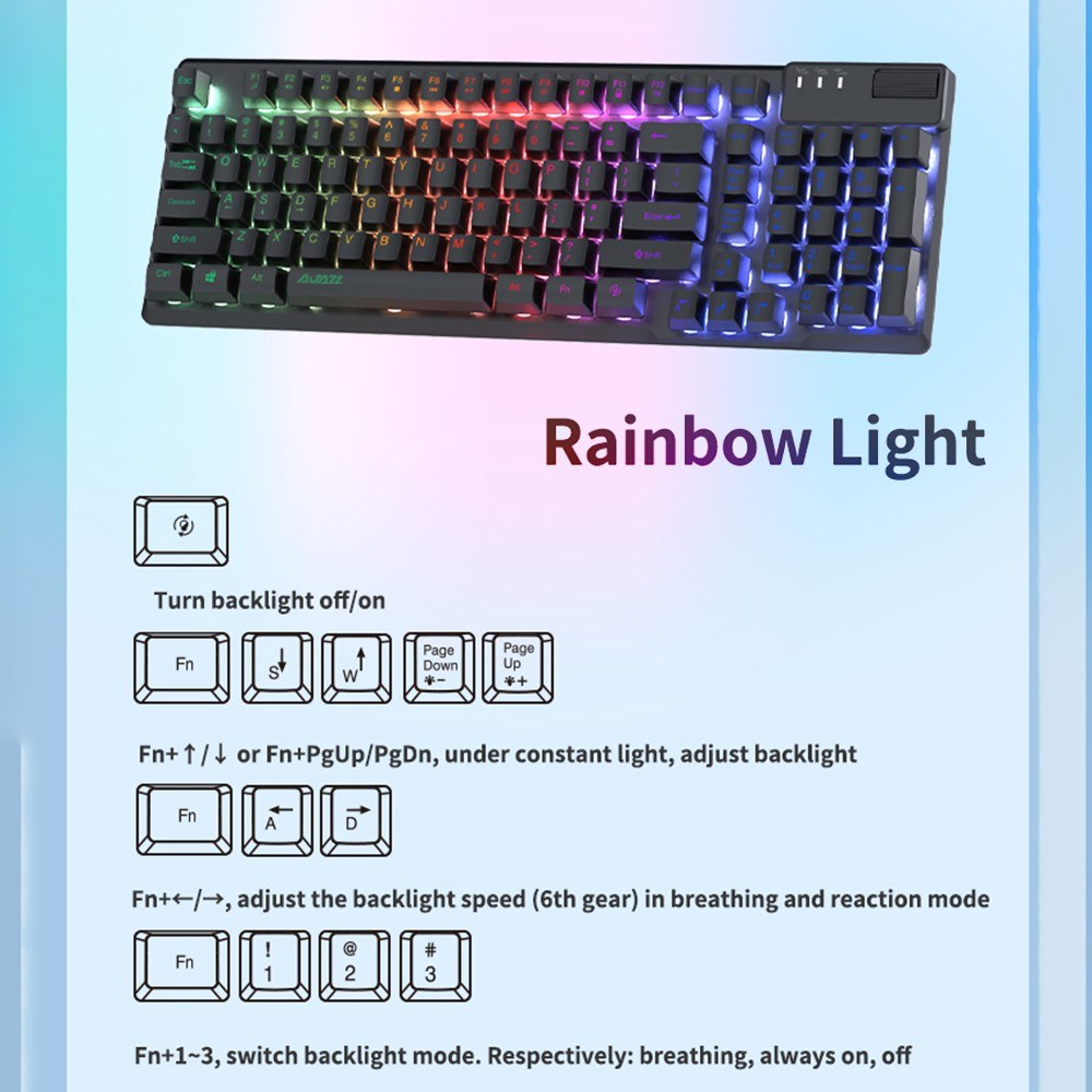 AJAZZ AF981 RGB Wired Gaming Keyboard - Ergonomic Design, 19-Key Anti-Ghosting, Metal Base, Volume Control