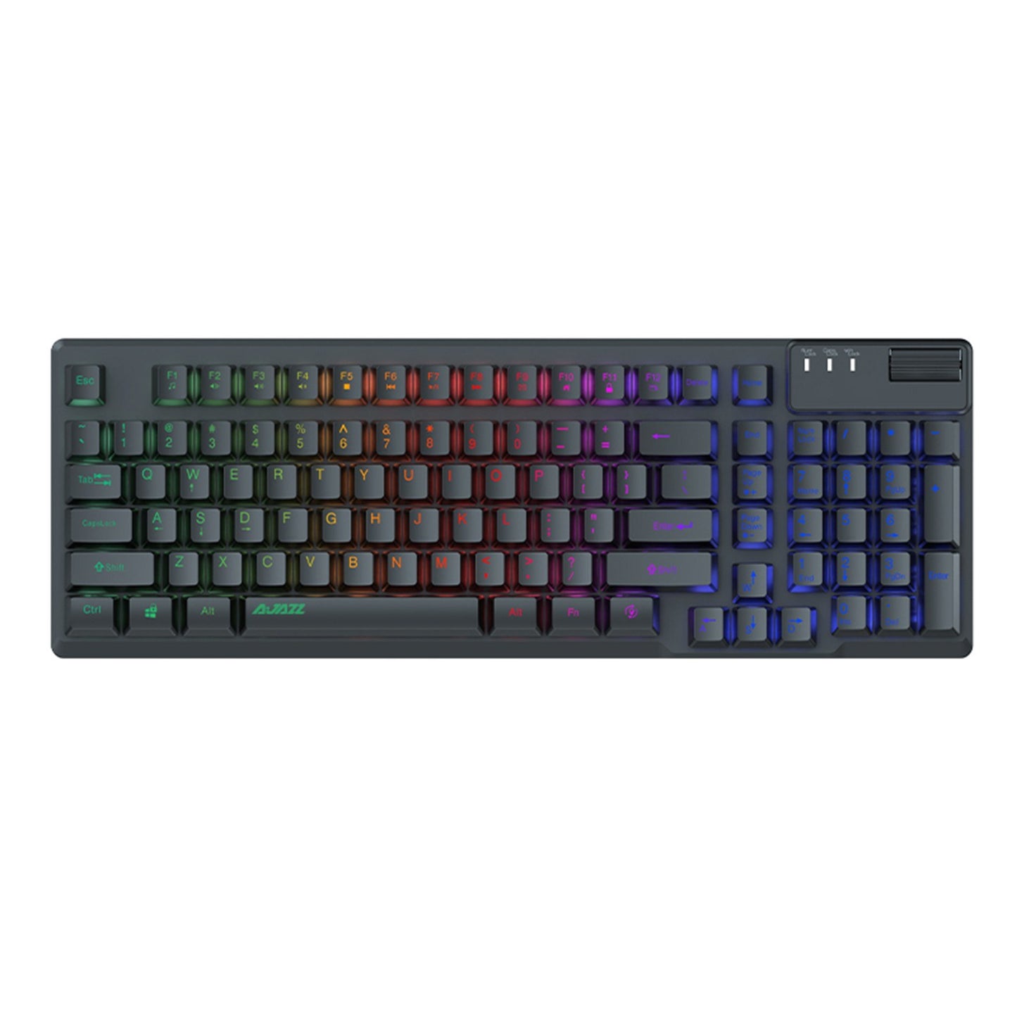 AJAZZ AF981 RGB Wired Gaming Keyboard - Ergonomic Design, 19-Key Anti-Ghosting, Metal Base, Volume Control