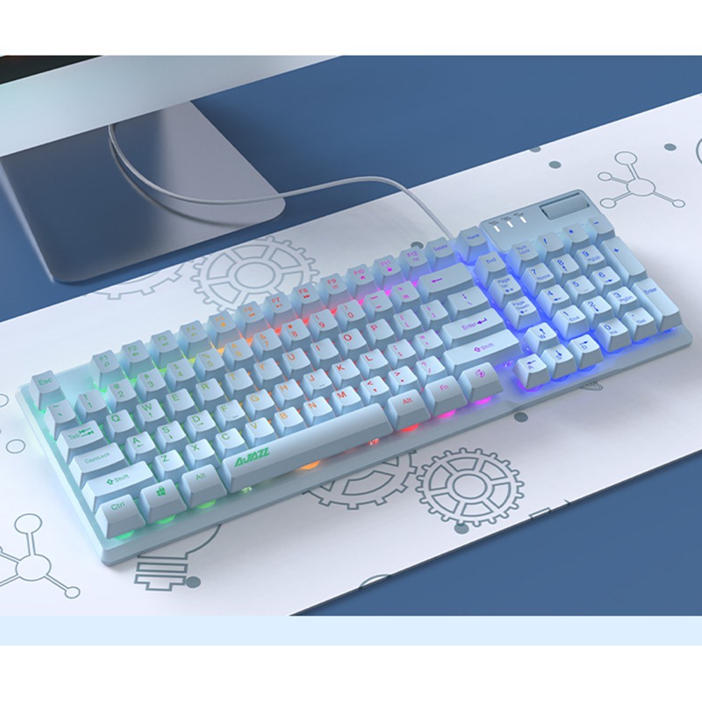AJAZZ AF981 RGB Wired Gaming Keyboard - Ergonomic Design, 19-Key Anti-Ghosting, Metal Base, Volume Control