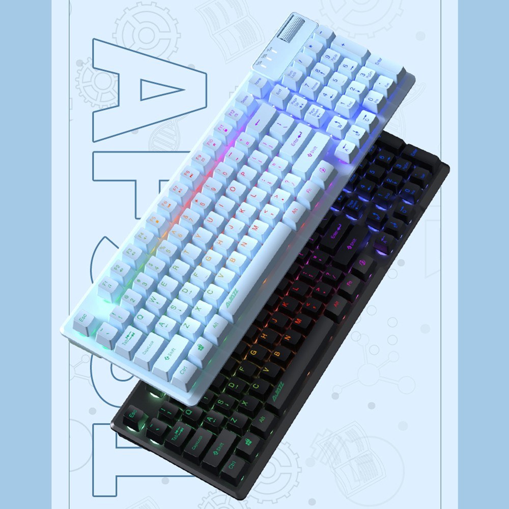 AJAZZ AF981 RGB Wired Gaming Keyboard - Ergonomic Design, 19-Key Anti-Ghosting, Metal Base, Volume Control