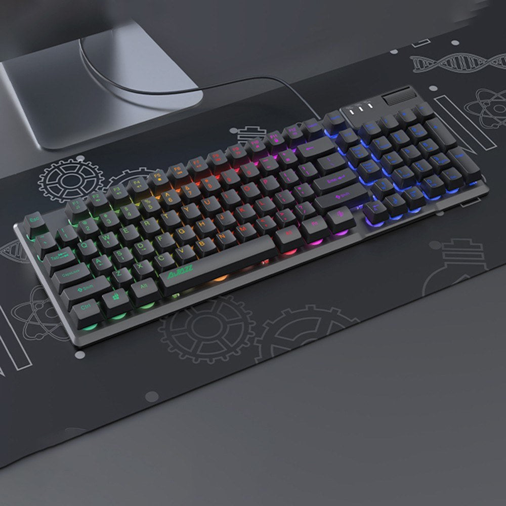AJAZZ AF981 RGB Wired Gaming Keyboard - Ergonomic Design, 19-Key Anti-Ghosting, Metal Base, Volume Control