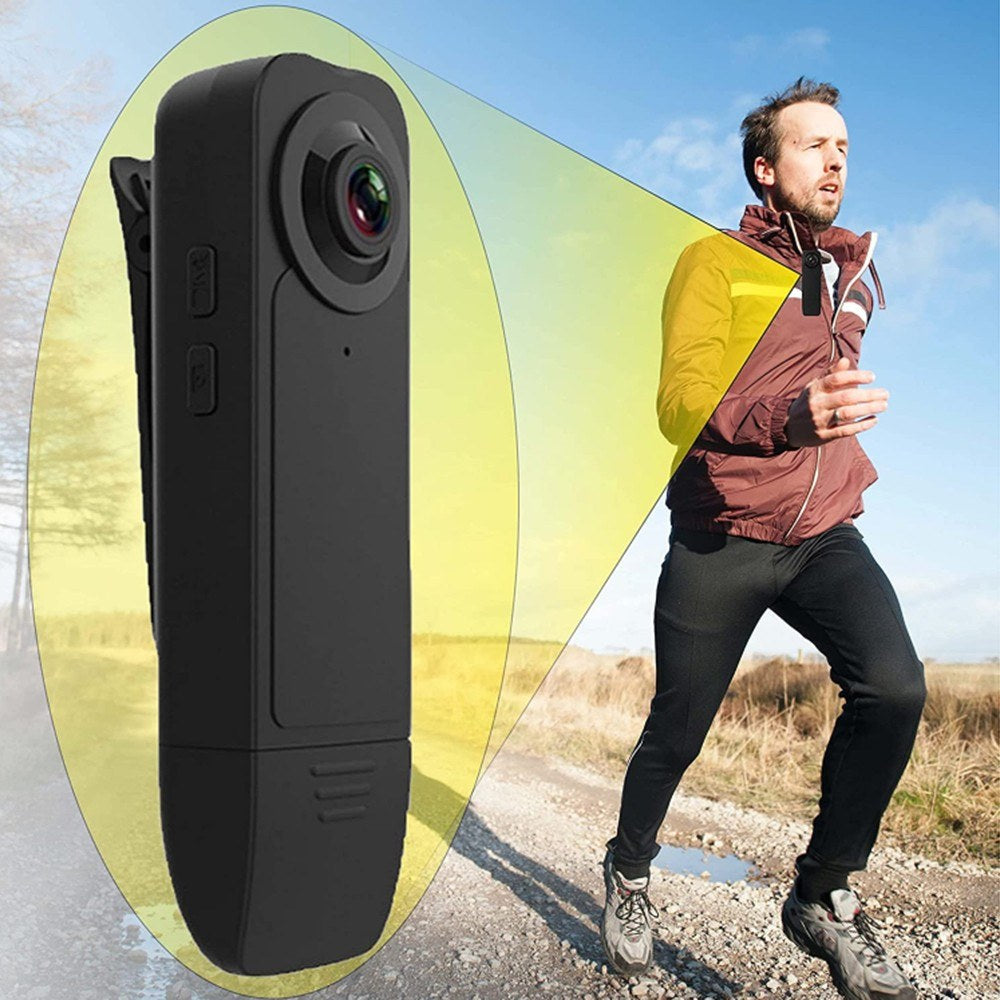 Mini 1080P Body Camera with Audio, Night Vision, Motion Detection, Clip-on for Hiking, Riding, Running, Travel