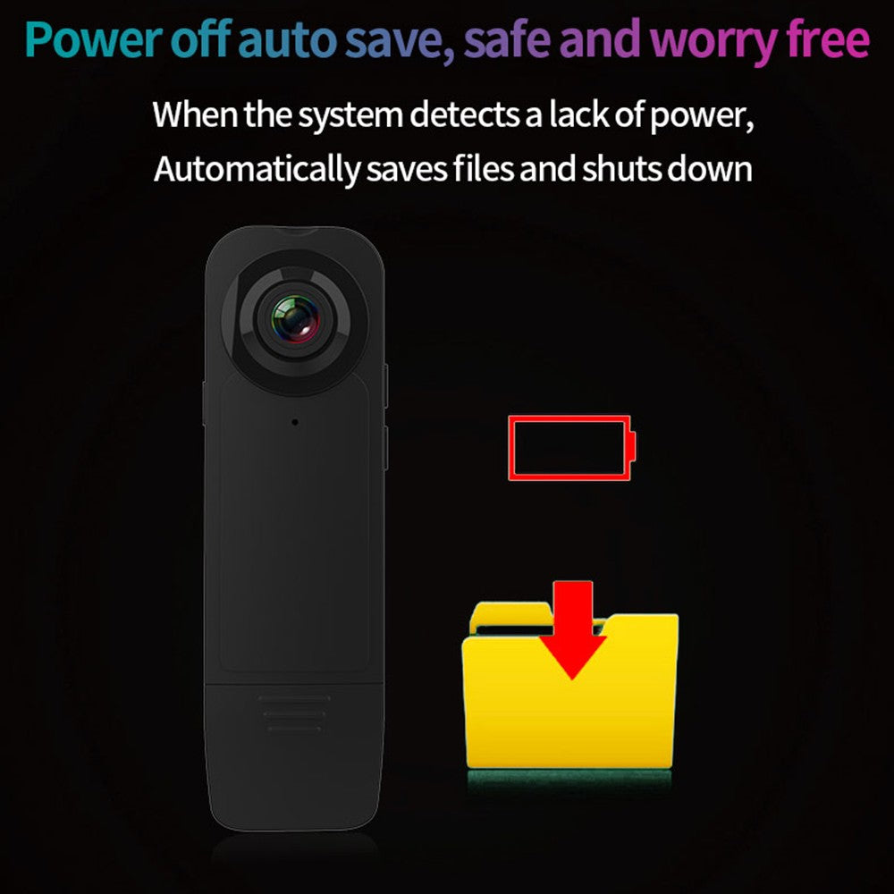 Mini 1080P Body Camera with Audio, Night Vision, Motion Detection, Clip-on for Hiking, Riding, Running, Travel