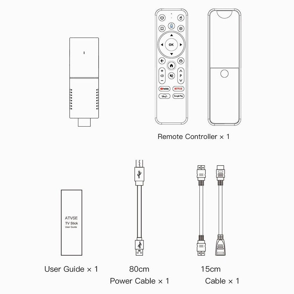 4K HDR Android 10.0 TV Stick with WiFi & Remote (2GB RAM/16GB Storage)