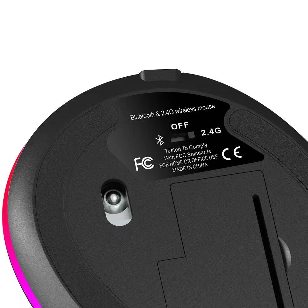 Ergonomic Vertical Wireless Gaming Mouse, Programmable with 2.4G & Bluetooth Connection