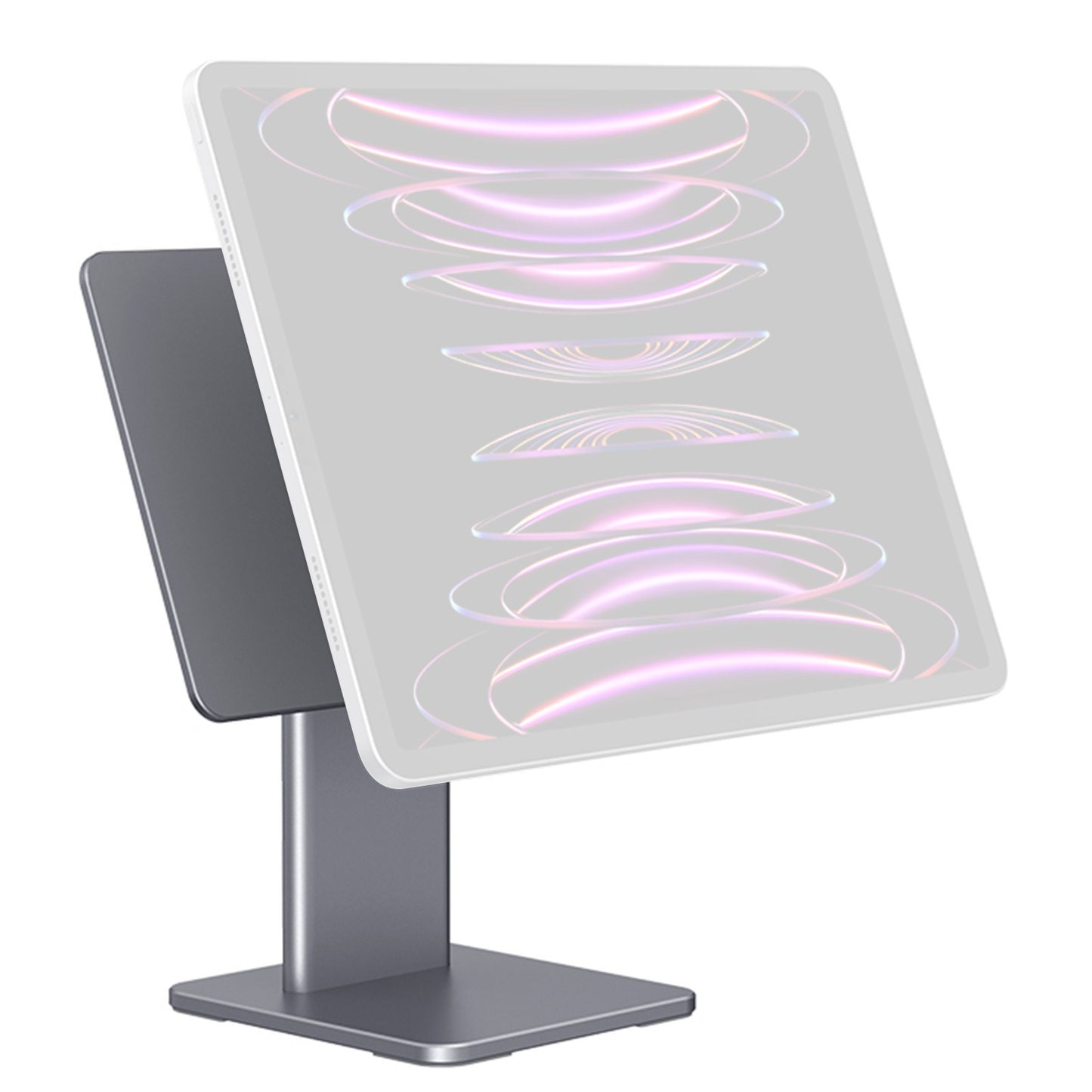 Magnetic 6-in-1 Hub Stand for iPad Pro 12.9 with 360° Rotation, 80° Tilt, 4K HDMI, Card Reader, USB 5Gbps, 60W PD, 3.5mm Audio